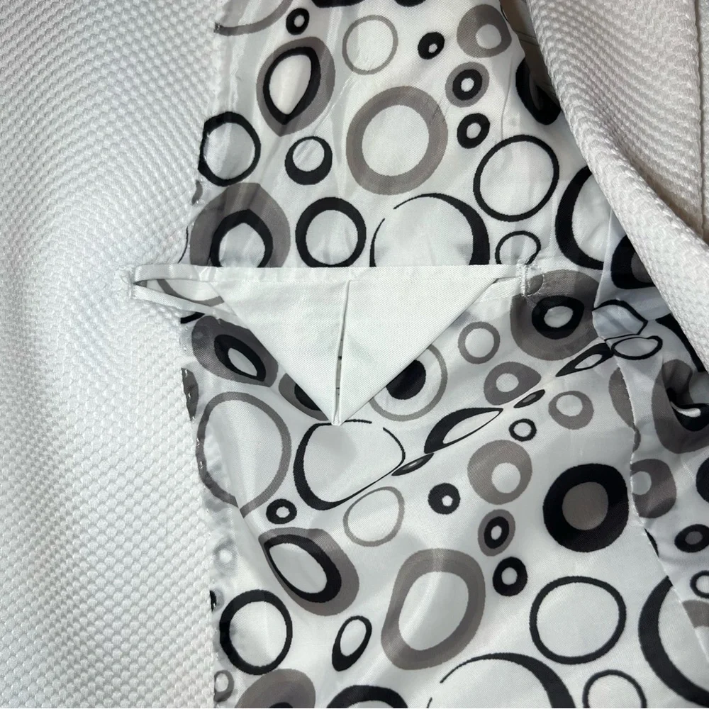 Tom Baine Slim Fit Performance Stretch Waffle Solid Sport Coat White Mens Large